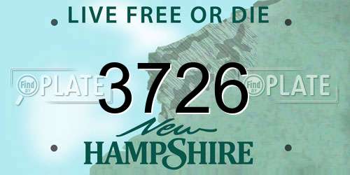 3726 New Hampshire License Plate
