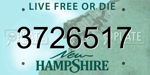 3726517 New Hampshire License Plate