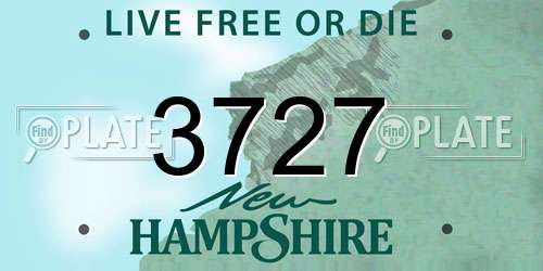 3727 New Hampshire License Plate