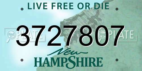 3727807 New Hampshire License Plate