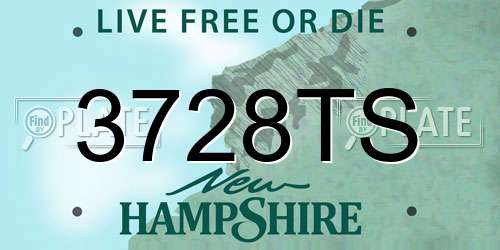 3728TS New Hampshire License Plate