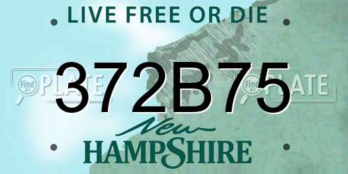 372B75 New Hampshire License Plate