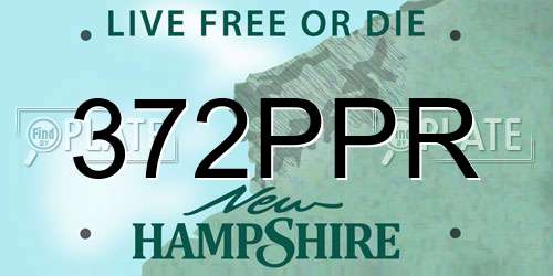 372PPR New Hampshire License Plate