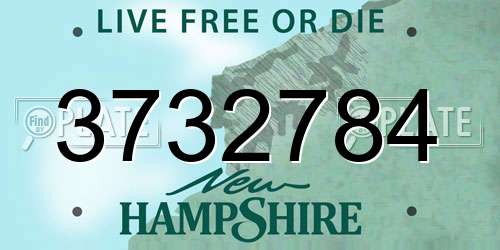 3732784 New Hampshire License Plate