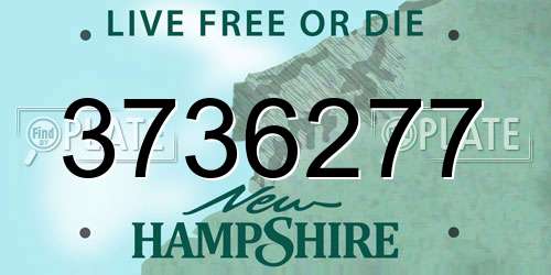 3736277 New Hampshire License Plate