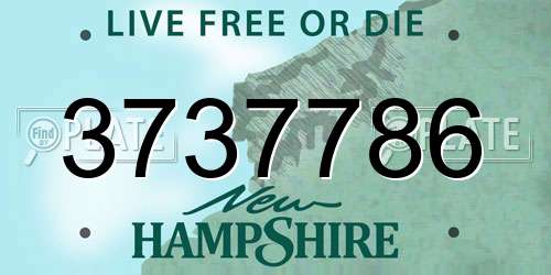 3737786 New Hampshire License Plate