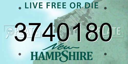 3740180 New Hampshire License Plate