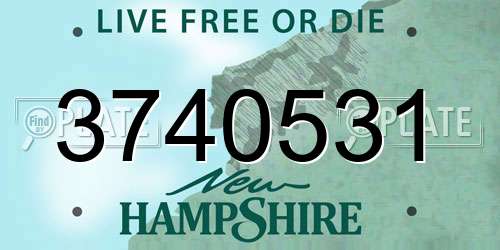 3740531 New Hampshire License Plate