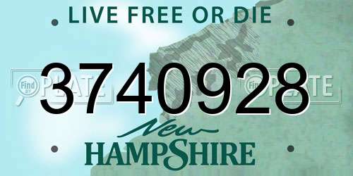 3740928 New Hampshire License Plate