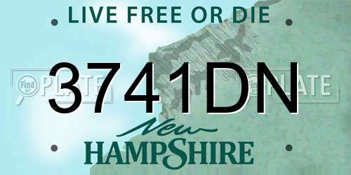 3741DN New Hampshire License Plate
