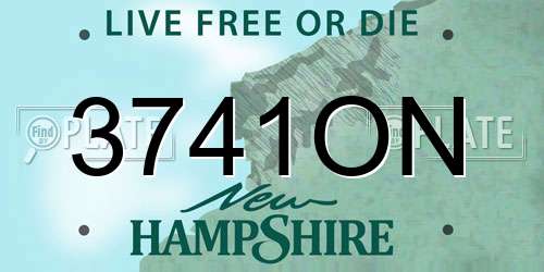3741ON New Hampshire License Plate