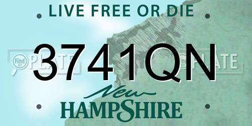 3741QN New Hampshire License Plate
