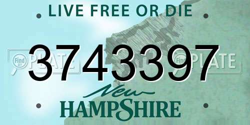 3743397 New Hampshire License Plate