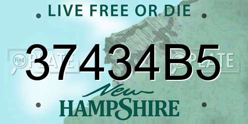 37434B5 New Hampshire License Plate