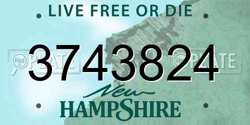 3743824 New Hampshire License Plate