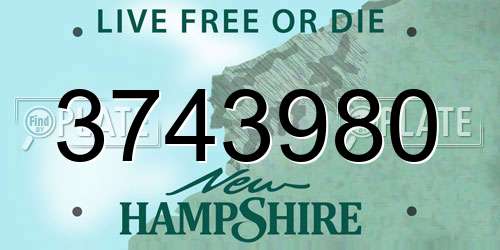 3743980 New Hampshire License Plate