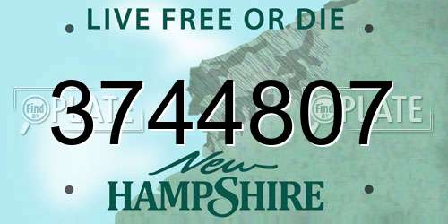 3744807 New Hampshire License Plate