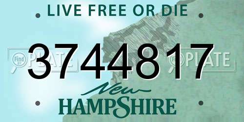 3744817 New Hampshire License Plate
