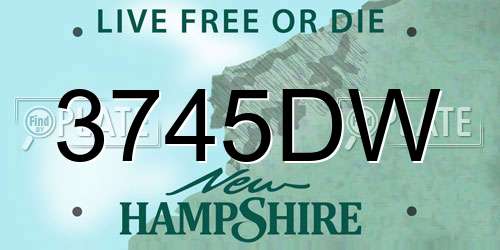 3745DW New Hampshire License Plate