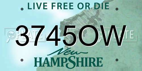 3745OW New Hampshire License Plate