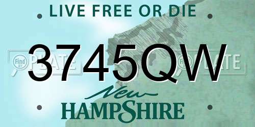 3745QW New Hampshire License Plate