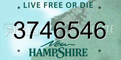 3746546 New Hampshire License Plate