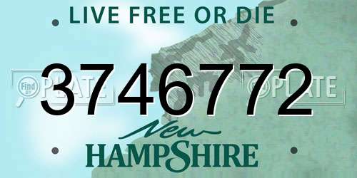 3746772 New Hampshire License Plate