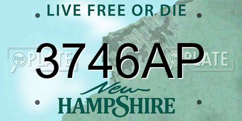 3746AP New Hampshire License Plate