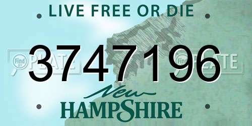 3747196 New Hampshire License Plate