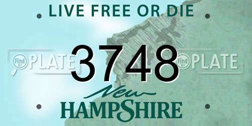 3748 New Hampshire License Plate
