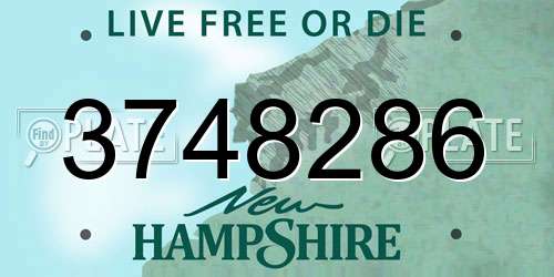 3748286 New Hampshire License Plate