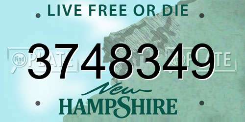 3748349 New Hampshire License Plate
