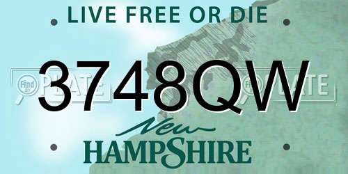 3748QW New Hampshire License Plate