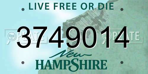 3749014 New Hampshire License Plate