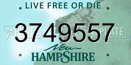 3749557 New Hampshire License Plate