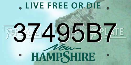 37495B7 New Hampshire License Plate