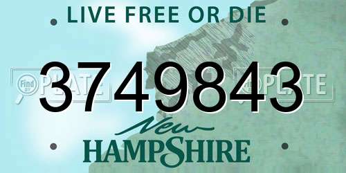 3749843 New Hampshire License Plate