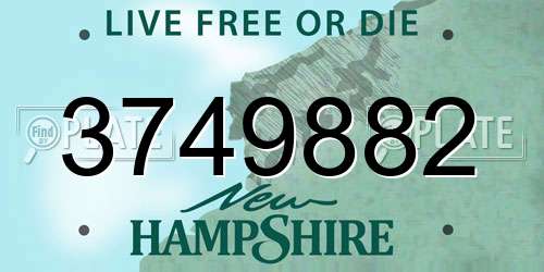 3749882 New Hampshire License Plate