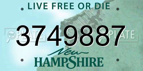 3749887 New Hampshire License Plate