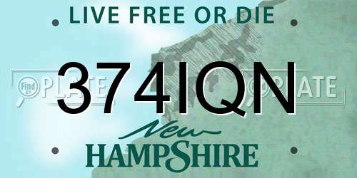 374IQN New Hampshire License Plate