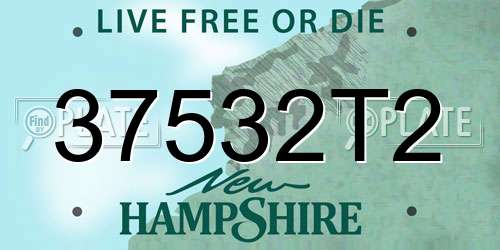 37532T2 New Hampshire License Plate