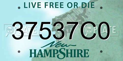 37537C0 New Hampshire License Plate