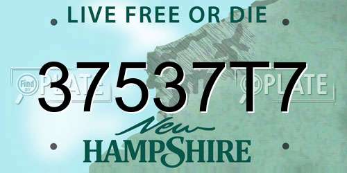 37537T7 New Hampshire License Plate