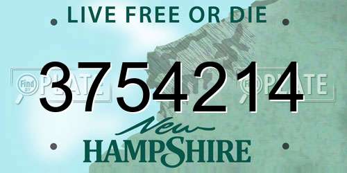 3754214 New Hampshire License Plate