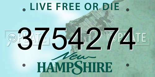3754274 New Hampshire License Plate