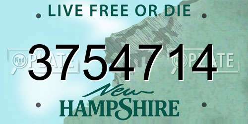3754714 New Hampshire License Plate
