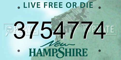 3754774 New Hampshire License Plate