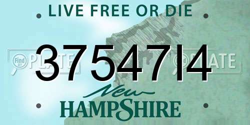 37547I4 New Hampshire License Plate