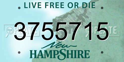 3755715 New Hampshire License Plate
