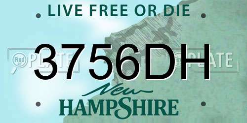 3756DH New Hampshire License Plate